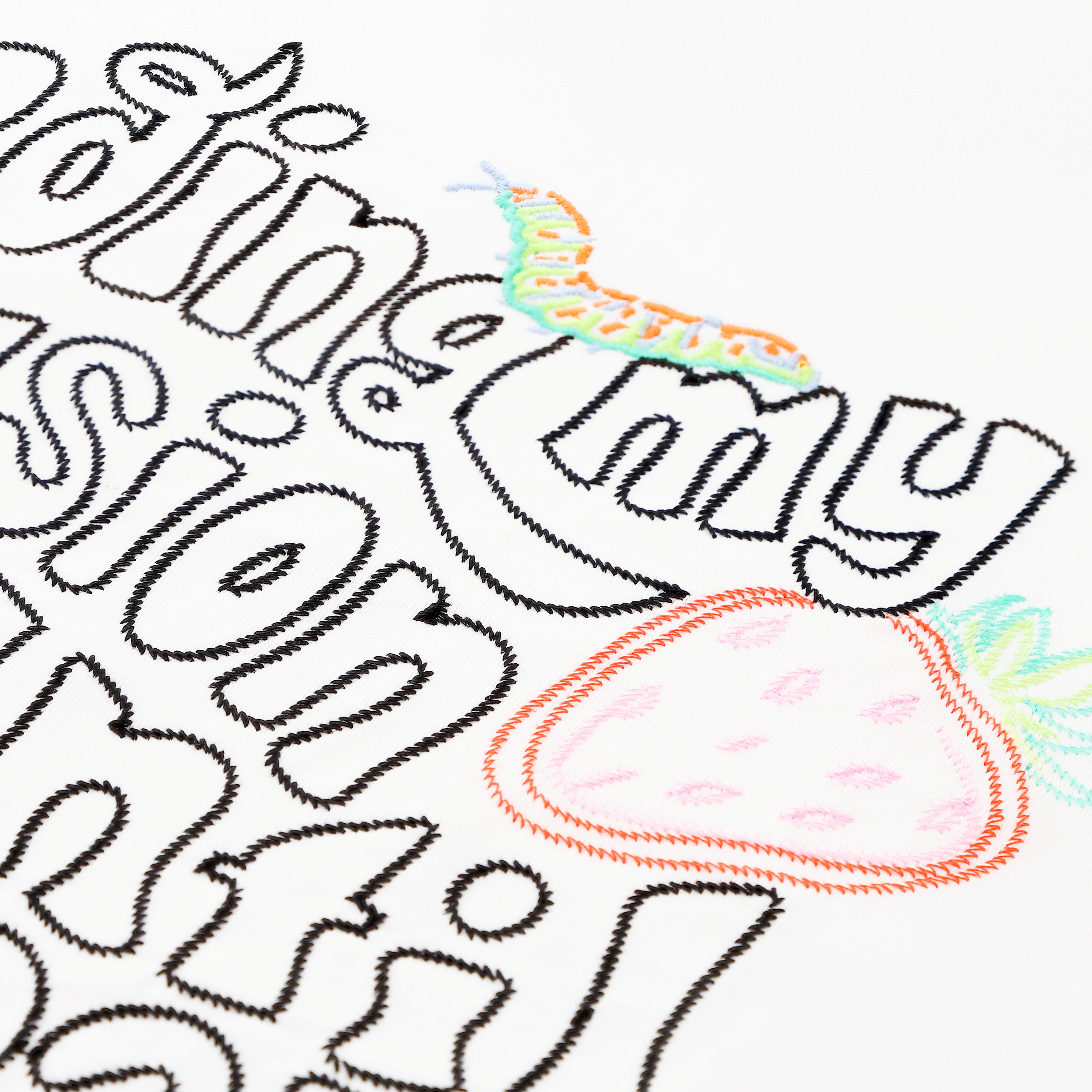 Feeding My Delusion Embroidery Oversized T-Shirt - Image 5