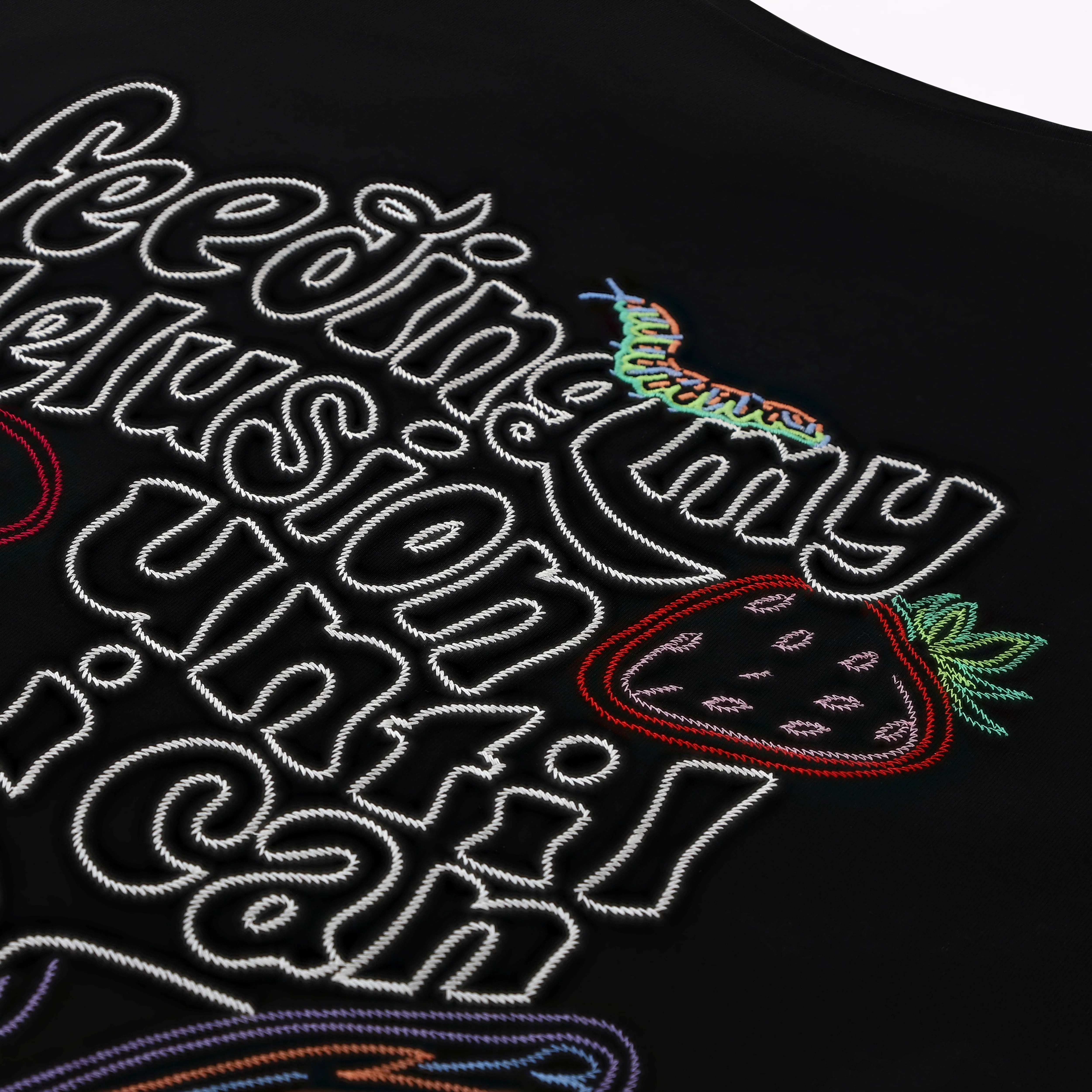 Feeding My Delusion Embroidery Oversized T-Shirt - Image 3
