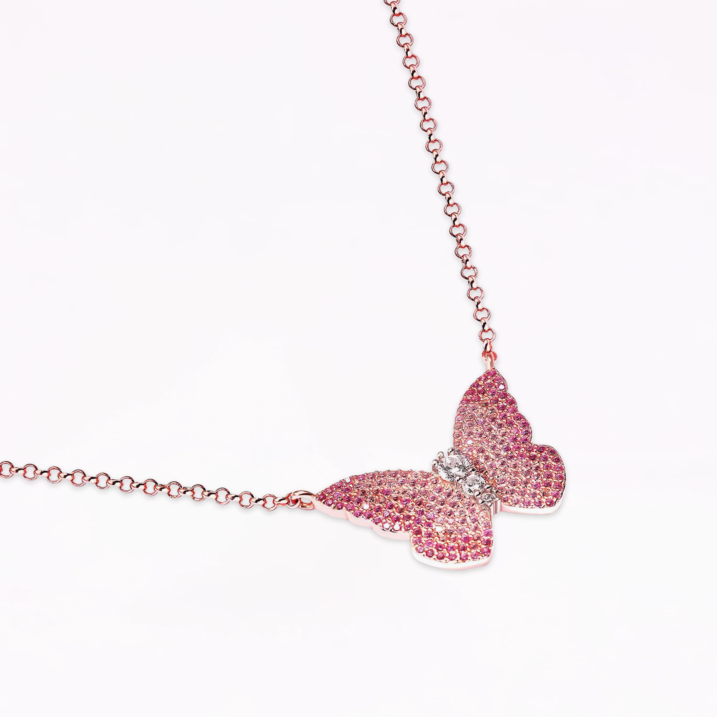 Papillon 18K Rose Gold Cerise Pendant Necklace - Image 3