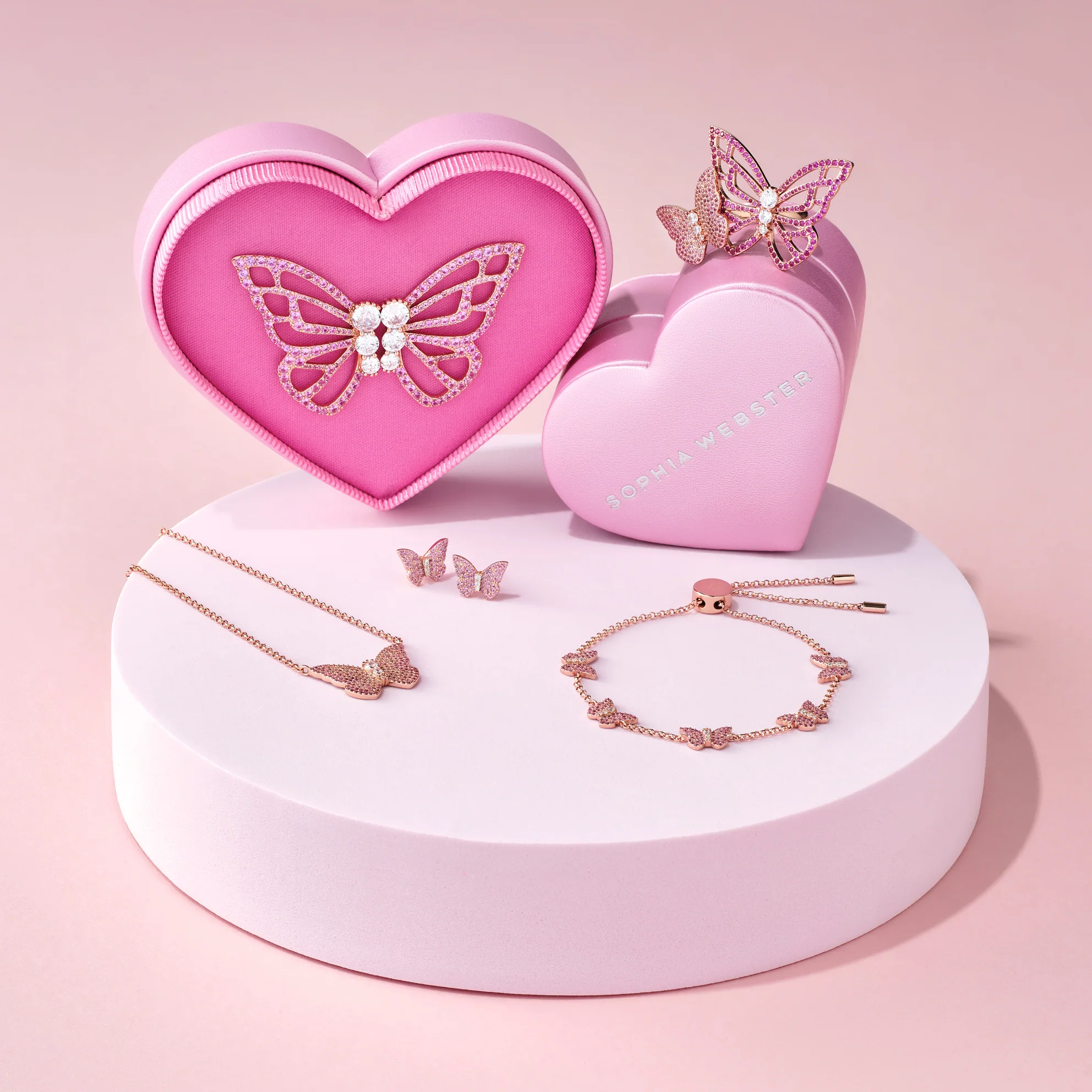 Papillon 18K Rose Gold Cerise Pendant Necklace - Image 6