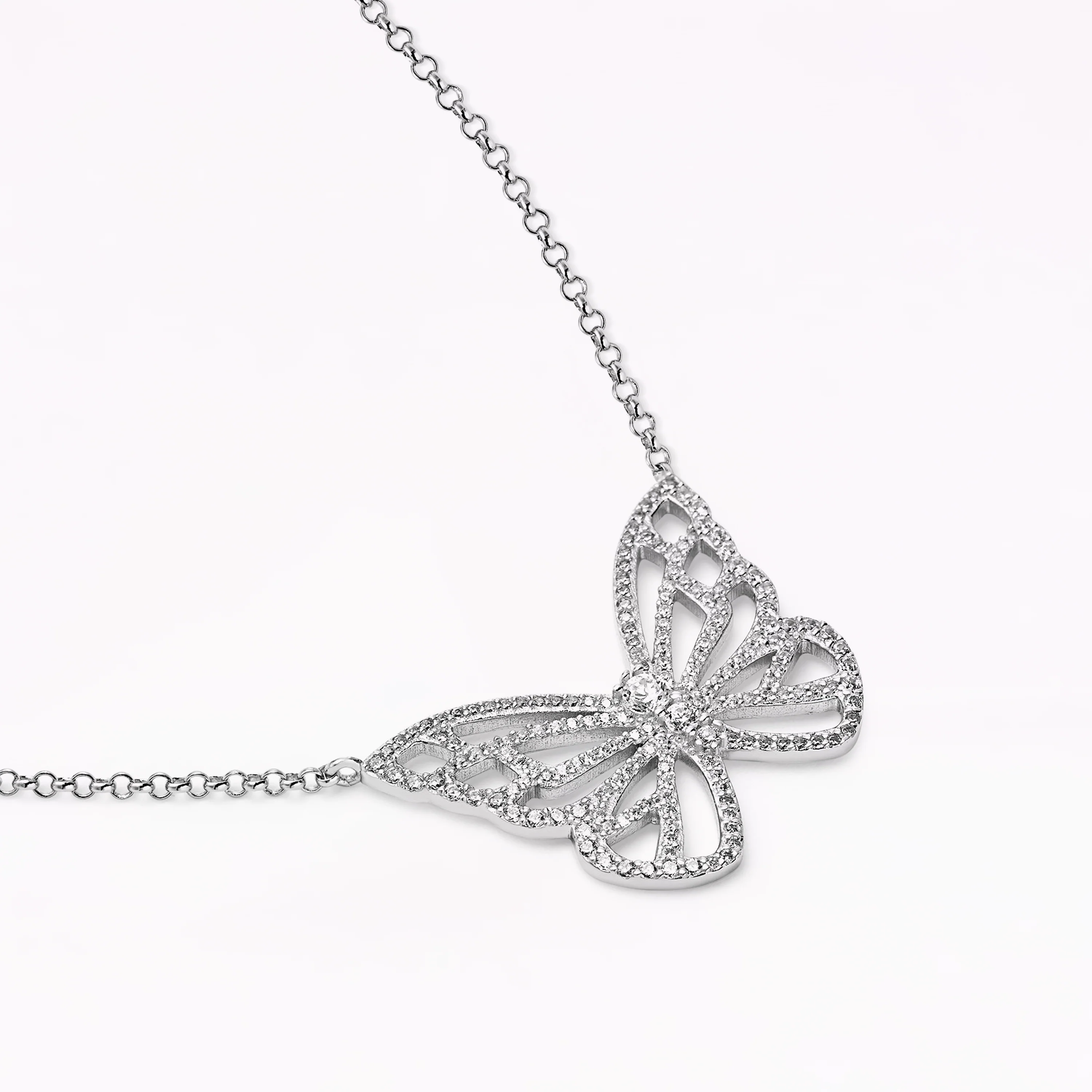 Papillon Silver Classic Pendant Necklace - Image 3