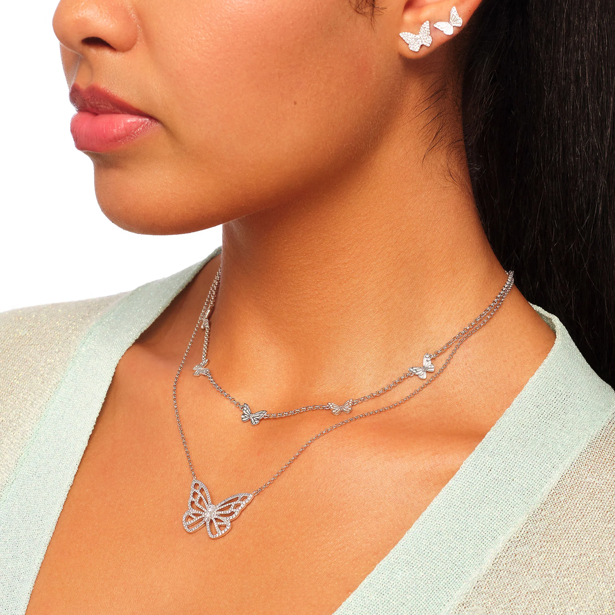 Papillon Silver Classic Pendant Necklace - Image 5